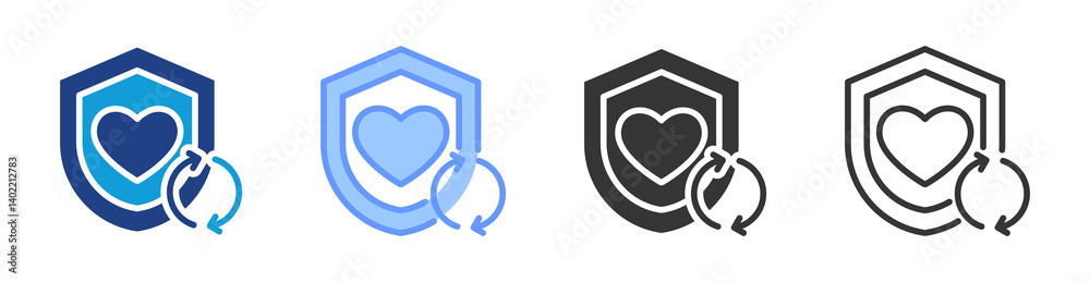 Poster chronic care icon set multiple style collection