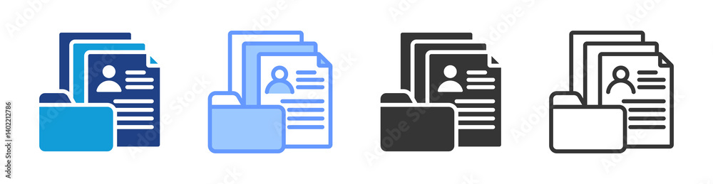 Poster patient history icon set multiple style collection