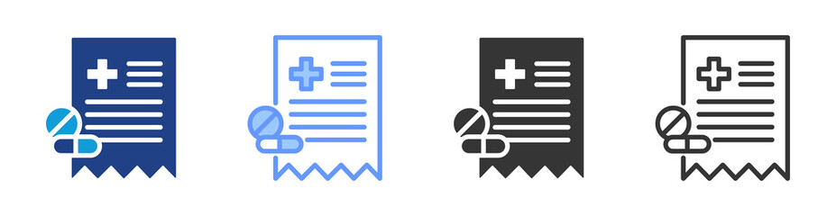 Obraz premium Prescription icon set multiple style collection
