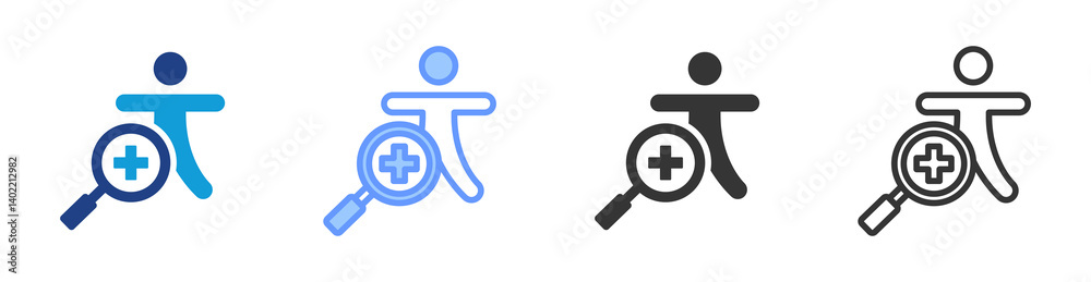 Aufkleber symptom tracking icon set multiple style collection