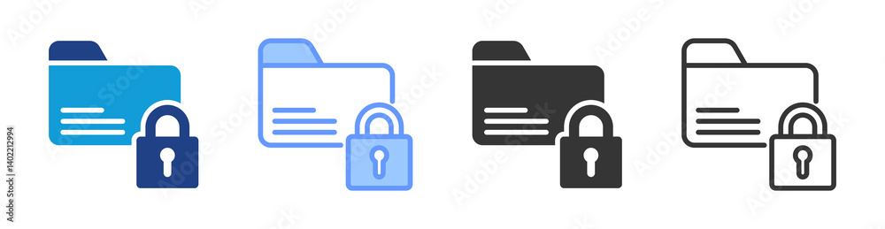 Poster Encryption icon set multiple style collection