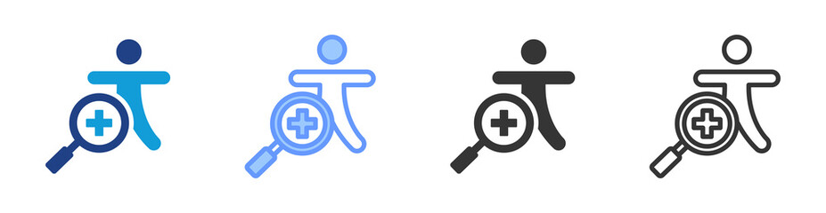 Symptom Tracking icon set multiple style collection