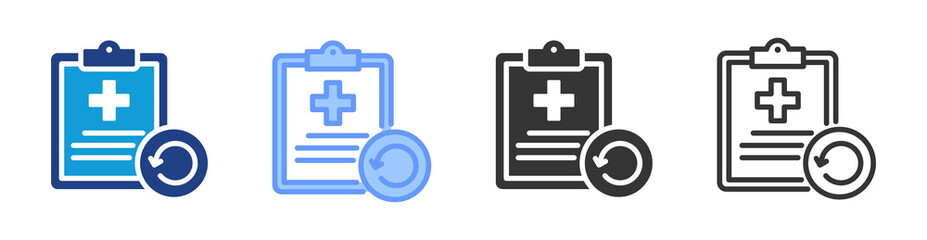 Fototapeta premium Medical Record icon set multiple style collection