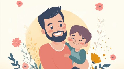 Obraz premium A heartwarming illustration captures the essence of Father's Day.