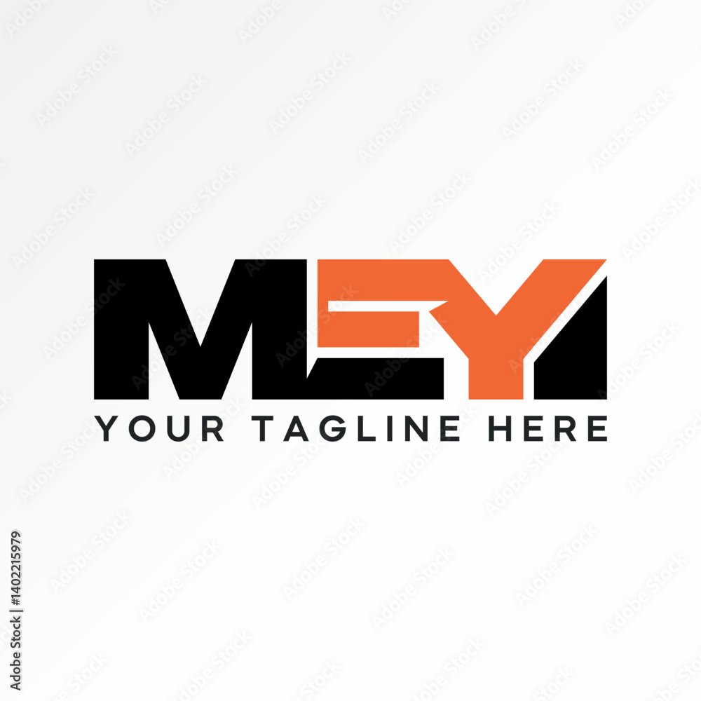 Fototapete logo design graphic concept creative premium vector stock image top sell text word initial mey sans 