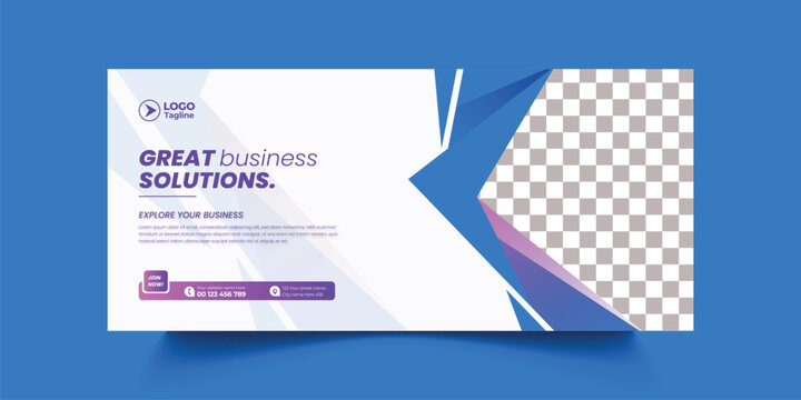 Corporate business editable social media cover, header, footer, timeline cover design, professional online webinar digital marketing promotional horizontal web banner ad design with photo place