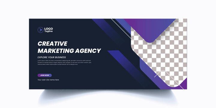 Corporate business editable social media cover, header, footer, timeline cover design, professional online webinar digital marketing promotional horizontal web banner ad design with photo place