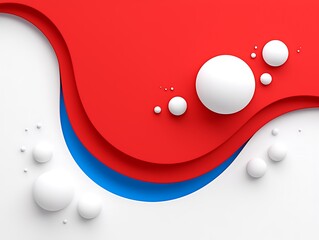 Red, White, Blue Abstract Shapes