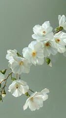 Obraz premium white flower on black background