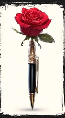 Rose Pen Illustration