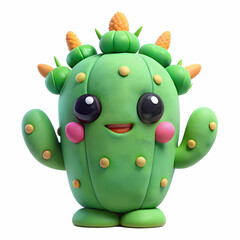 cute cartoon plasticine cactus