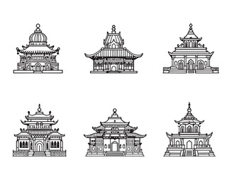 Golden Temple Clear Vision Simple Black Line Art