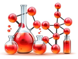 Science Lab Beaker Molecules