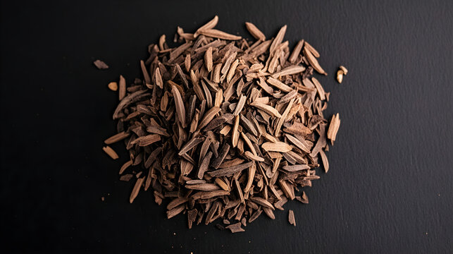 cumin spice on black background