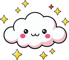 Kawaii clouds and stars