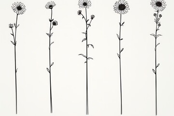 Simple Flower Line Drawings
