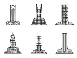 Hagia Sophia Black Line Art on White Background