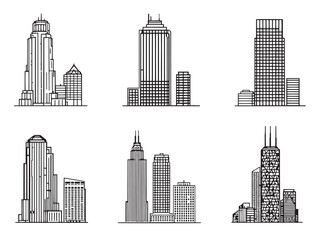 Fototapeta premium Hickory Tree Black Line Art Design