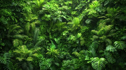 Lush Tropical Green Wall: A Vibrant Tapestry of Nature
