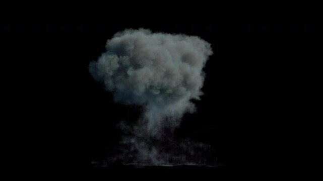 The explosion of a military explosives or flammable with a strong smoke.