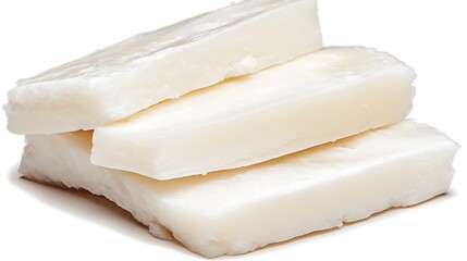 Stacked White Food Pieces