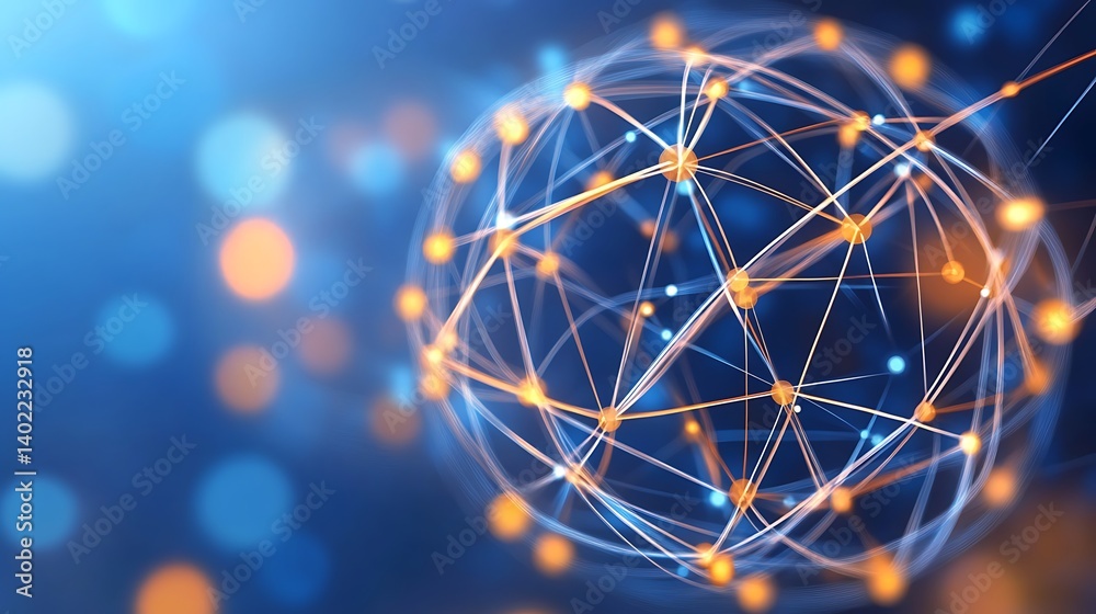 Aufkleber abstract representation of interconnected nodes and lines symbolizing technology and communication