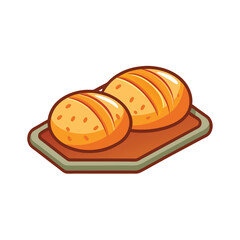 Delicious bread vector art illustration 