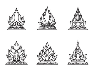 Larch Tree Botanical Line Art