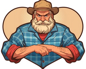 Angry Farmer Portrait