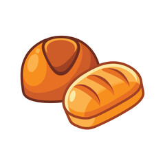Delicious bread vector art illustration 