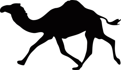 illustration camel running silhouette