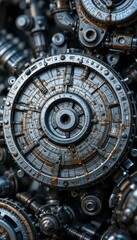 Intricate Close-Up of Futuristic Mechanical Components with Detail