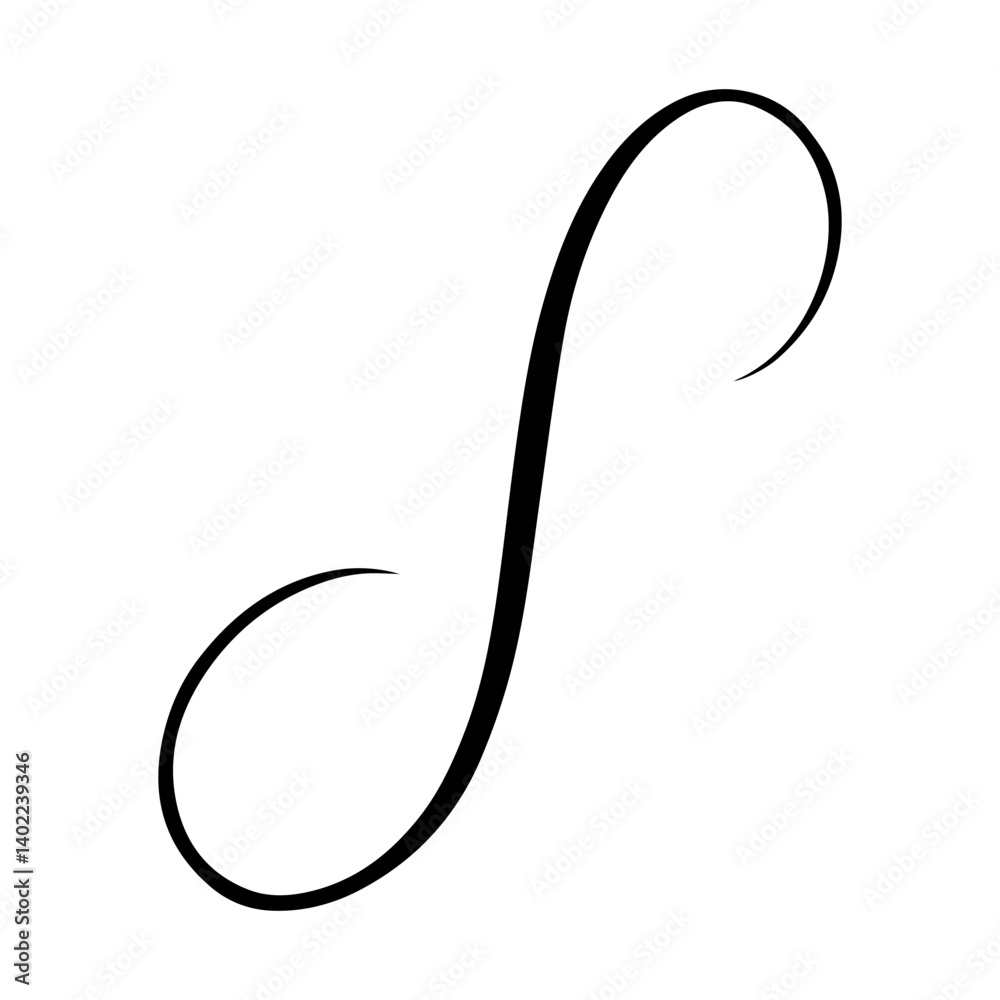 Poster flowing, calligraphic swirl creating a sense of movement and sophistication