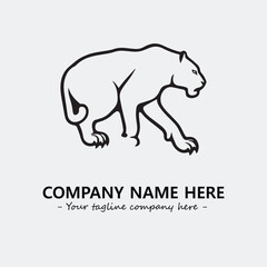 Phanter illustration black and white for logo company vector image
