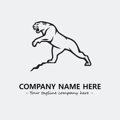 Phanter illustration black and white for logo company vector image
