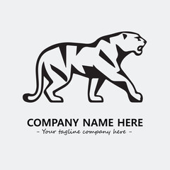 Phanter illustration black and white for logo company vector image
