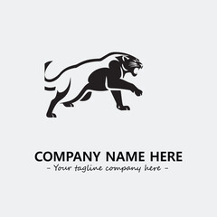 Phanter illustration black and white for logo company vector image

