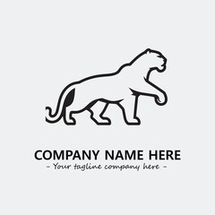 Phanter illustration black and white for logo company vector image
