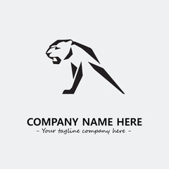 Phanter illustration black and white for logo company vector image
