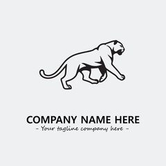 Phanter illustration black and white for logo company vector image
