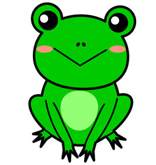 かわいいカエル（線あり）
