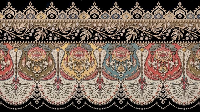 multey colour allover design with border design for printing