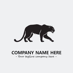 Phanter illustration black and white for logo company vector image
