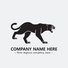 Phanter illustration black and white for logo company vector image
