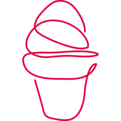 Ice Cream Continuous Line Art