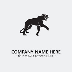 Phanter illustration black and white for logo company vector image
