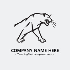 Phanter illustration black and white for logo company vector image
