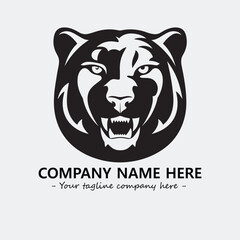 Phanter illustration black and white for logo company vector image
