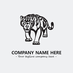 Phanter illustration black and white for logo company vector image
