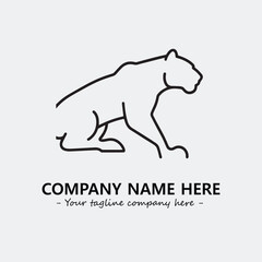 Phanter illustration black and white for logo company vector image
